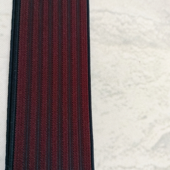 Men's Burgundy and Black Striped Suspenders Formal Business Classic - Picture 2 of 5
